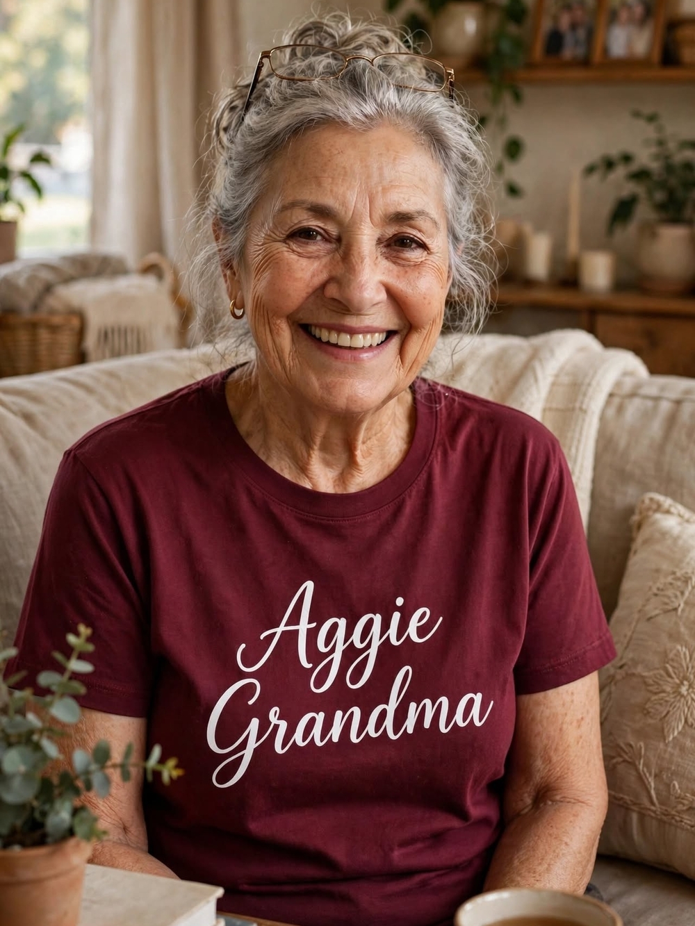 Brand Burgundy 'Aggie Grandma' Graphic Tee